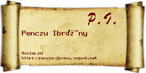 Penczu Ibrány névjegykártya